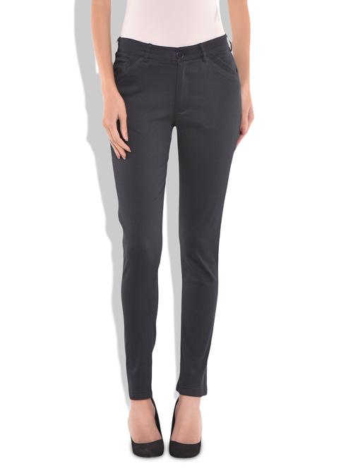 black slim fit formal trousers - 9718035 - Standard Image - 1