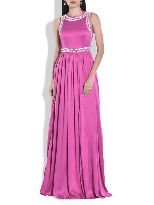 pink poly satin dress - 9791769 - Very Small Image - 1
