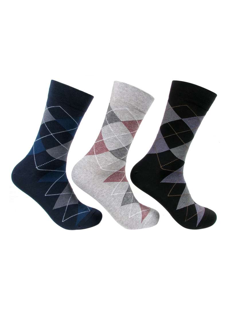 Multi Colored Cotton Sock Sock Set Of 3