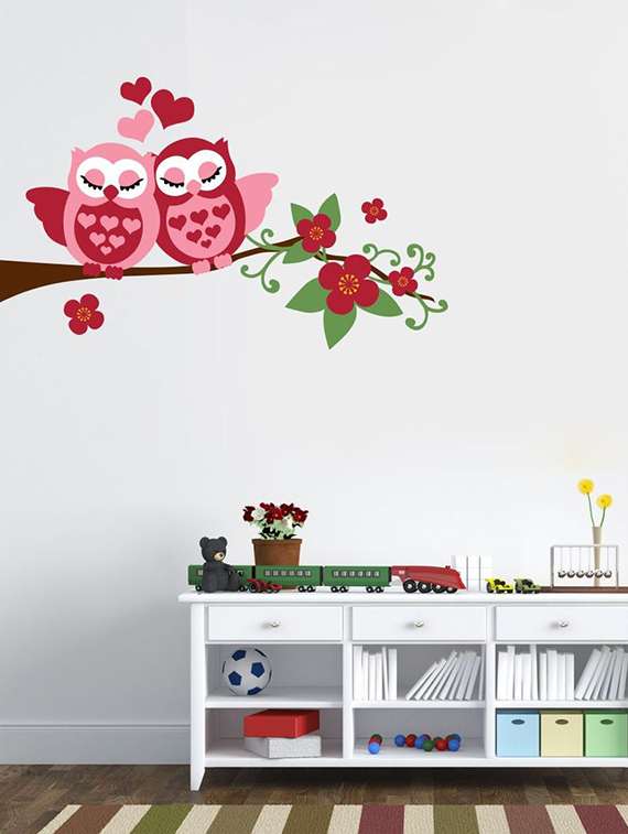 Wall Sticker (Couple Owl,Wall Covering Area  15 X 9 Inch)