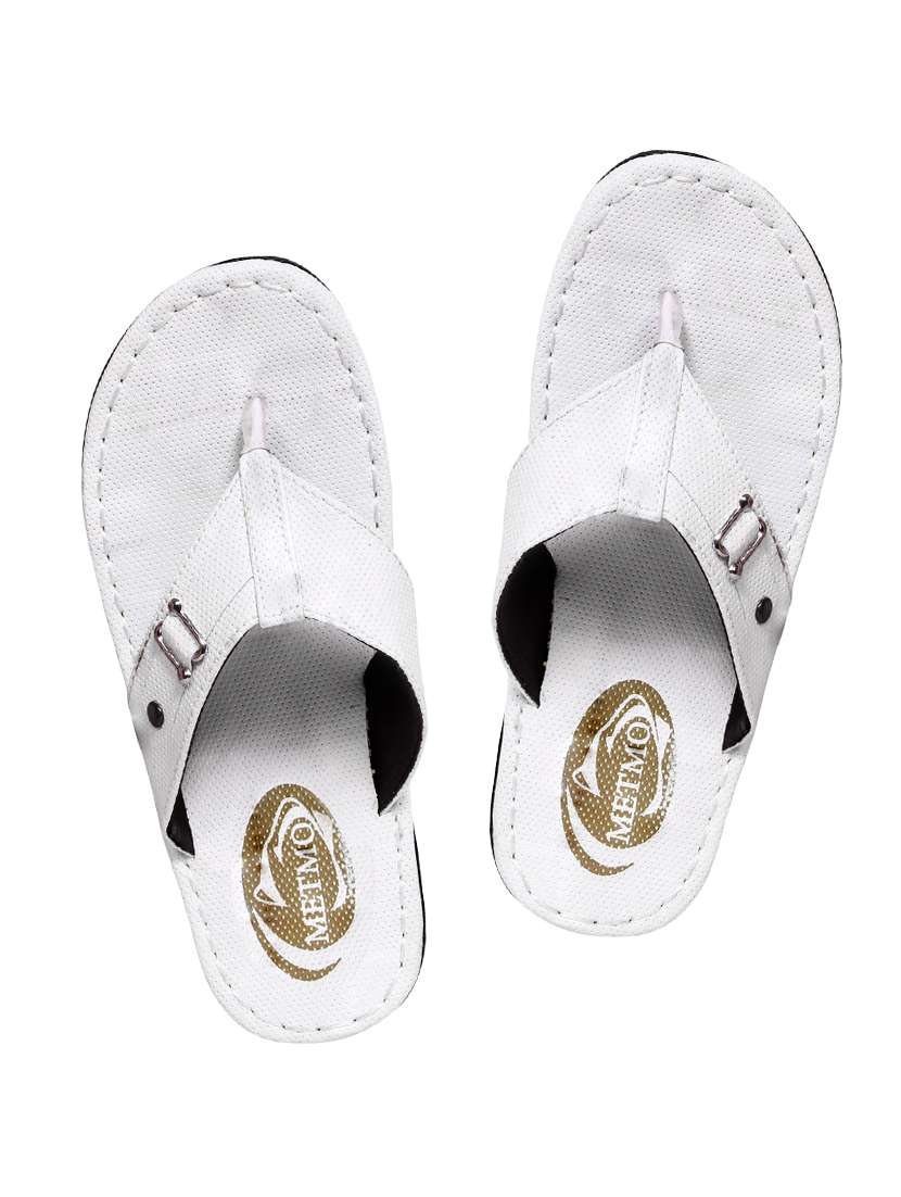 White Leatherette Toe Seperator Slipper