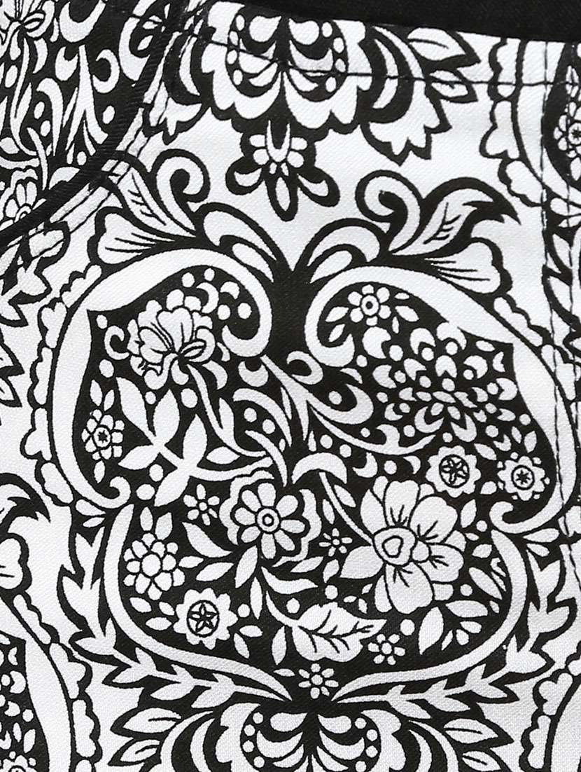 Black Printed Pencil Skirt