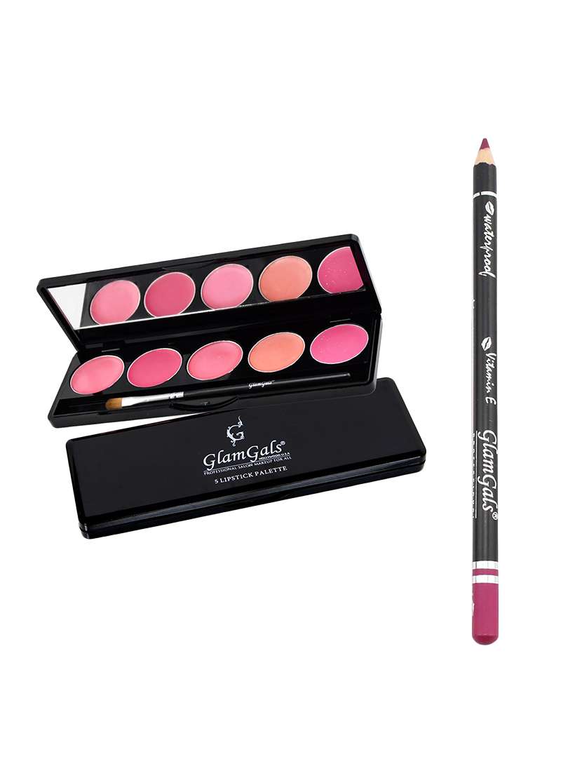Buy Glamgals 5 Color Lipstick Palette,9g & Get Lip Liner Pencil Free
