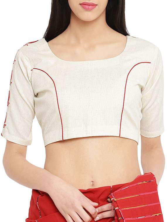 White Solid Short Sleeve Blouse