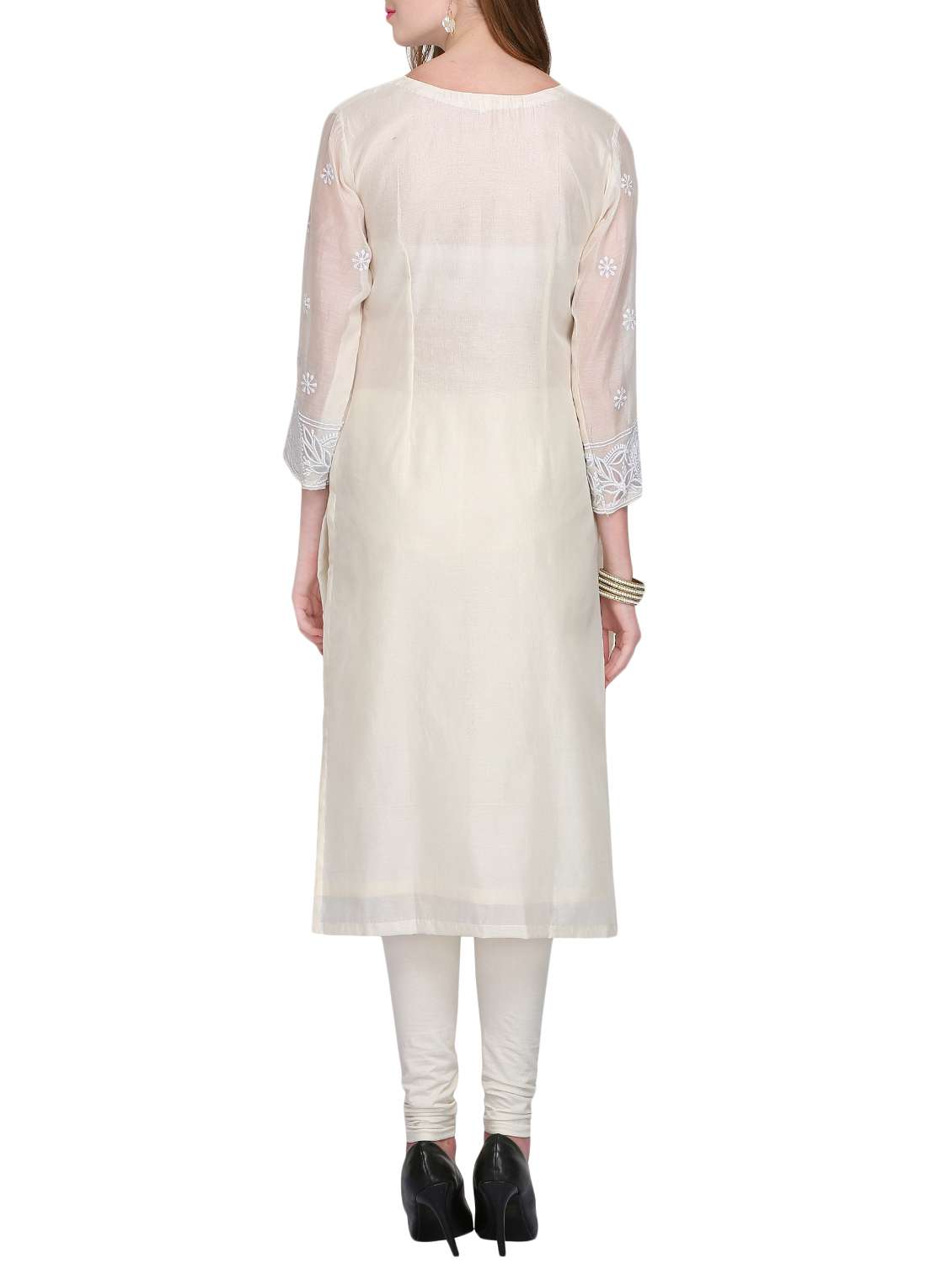 Kaanchie Nanggia White Chanderi Kurta