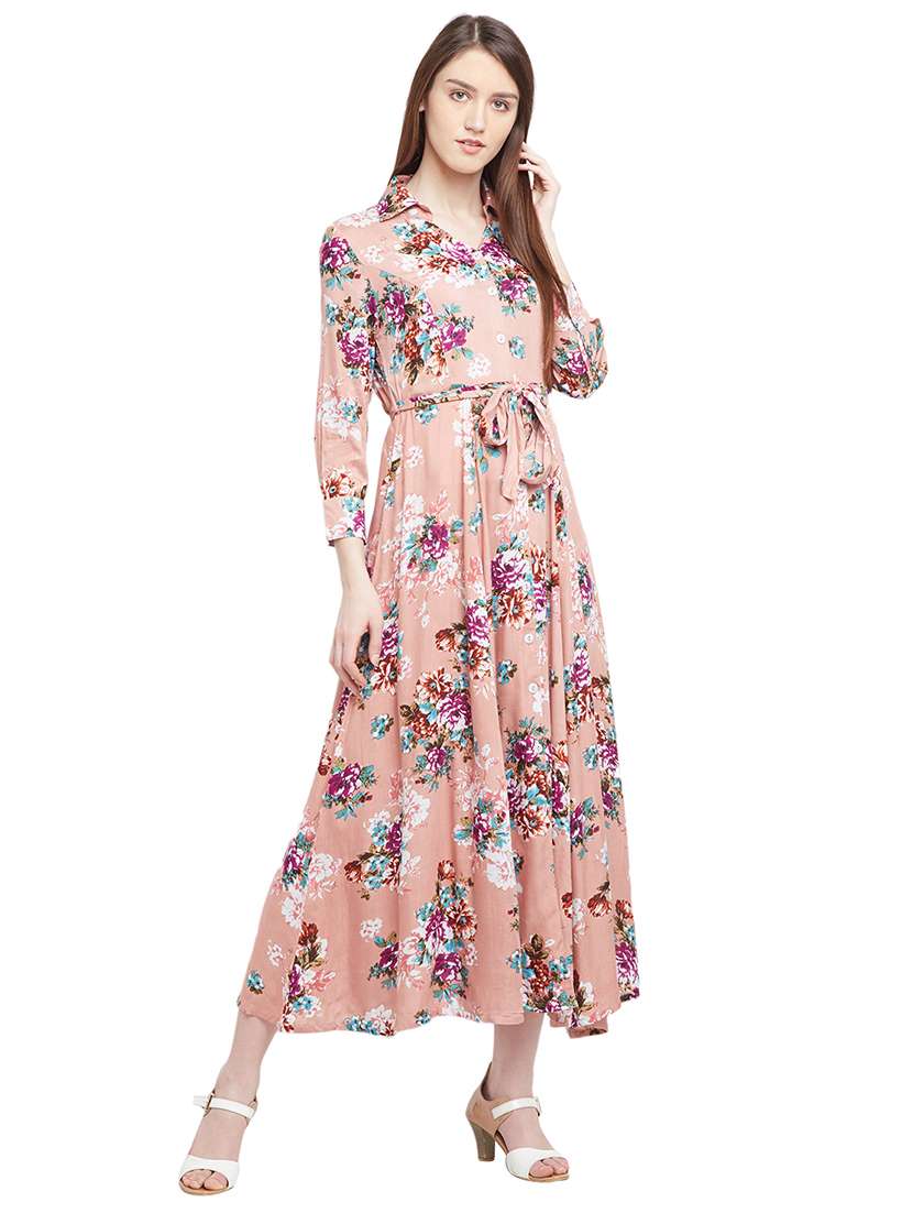 Orange Floral Maxi Dress
