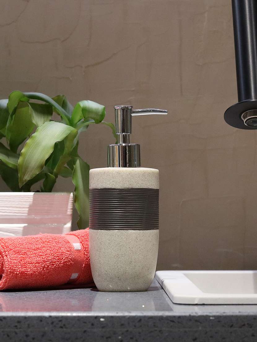 Liquid Soap Dispenser, Brown Polyresin Soap Dispenser For Kitchen, Bathroom Or Common Basin