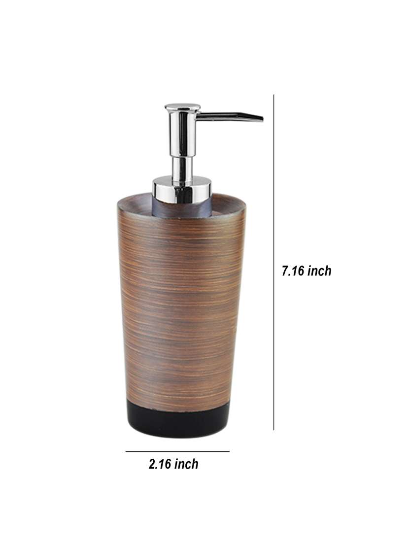 Liquid Soap Dispenser, Brown Polyresin Soap Dispenser For Kitchen, Bathroom Or Common Basin