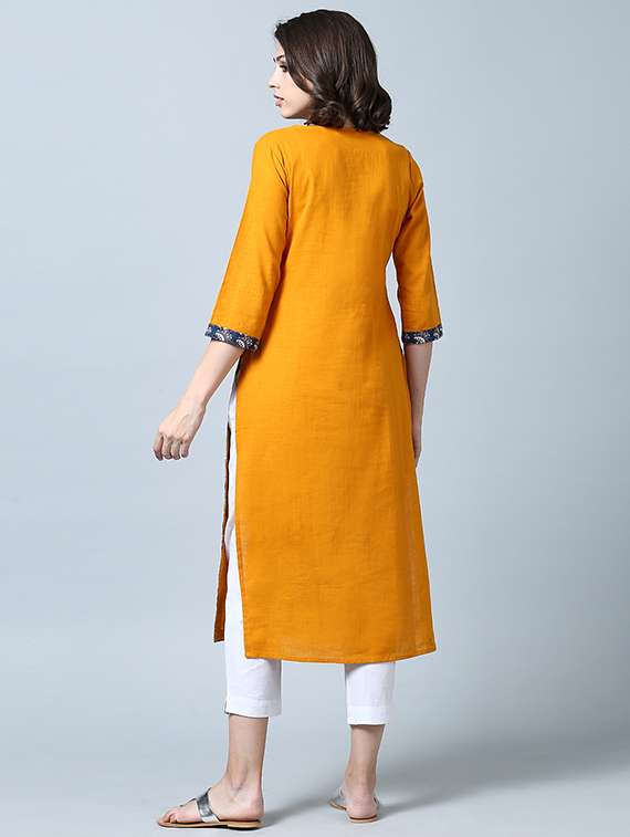 Yellow Straight Kurta