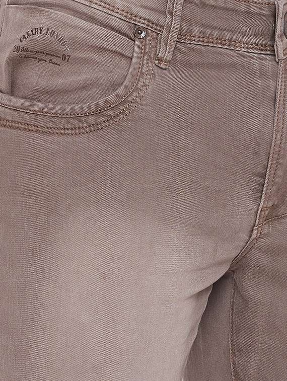 Brown Denim Washed Jeans