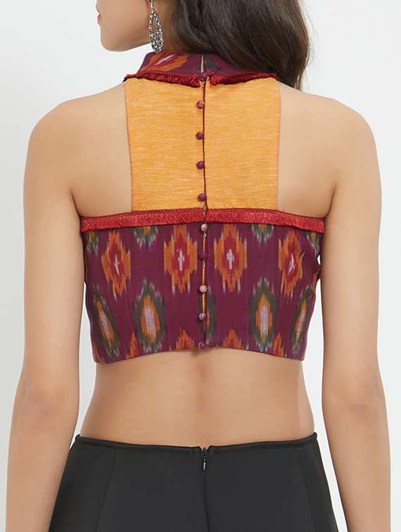 Halter Neck Printed Blouse