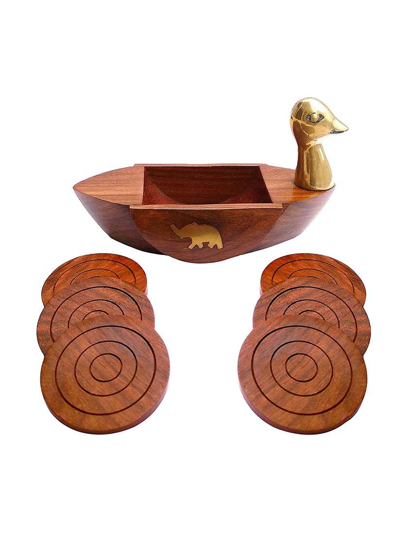 Desi Karigar Swan Shape Coaster Set 