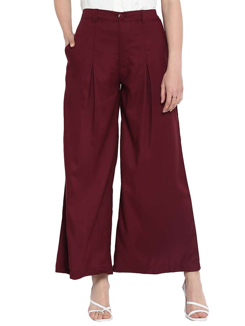 Pleat Detail Wide Leg Trouser
