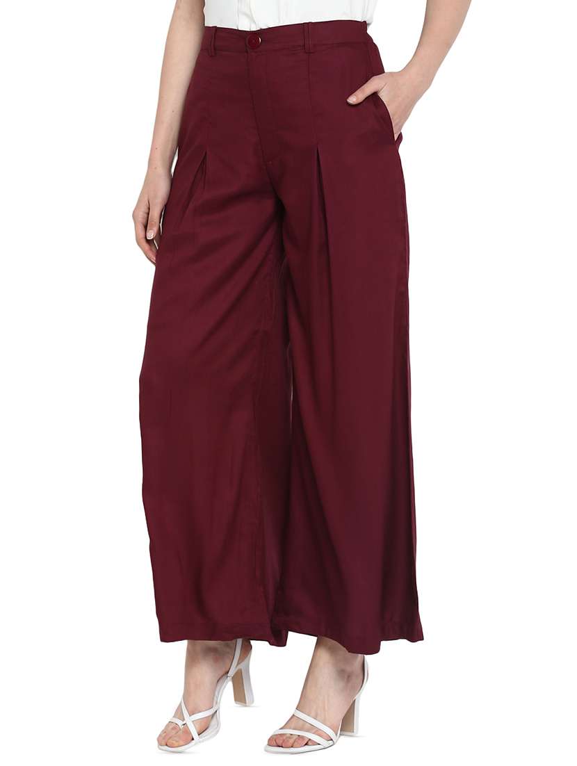 Pleat Detail Wide Leg Trouser