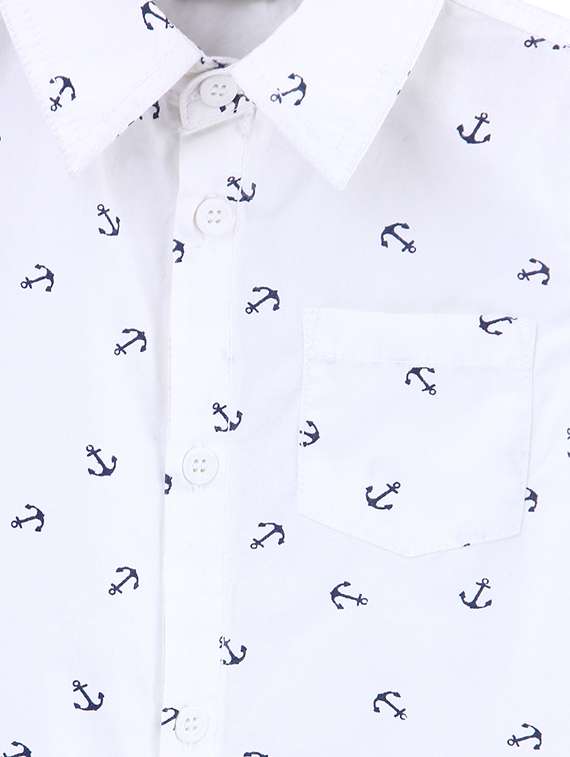 Pocket Patched Quirky Print Shirt