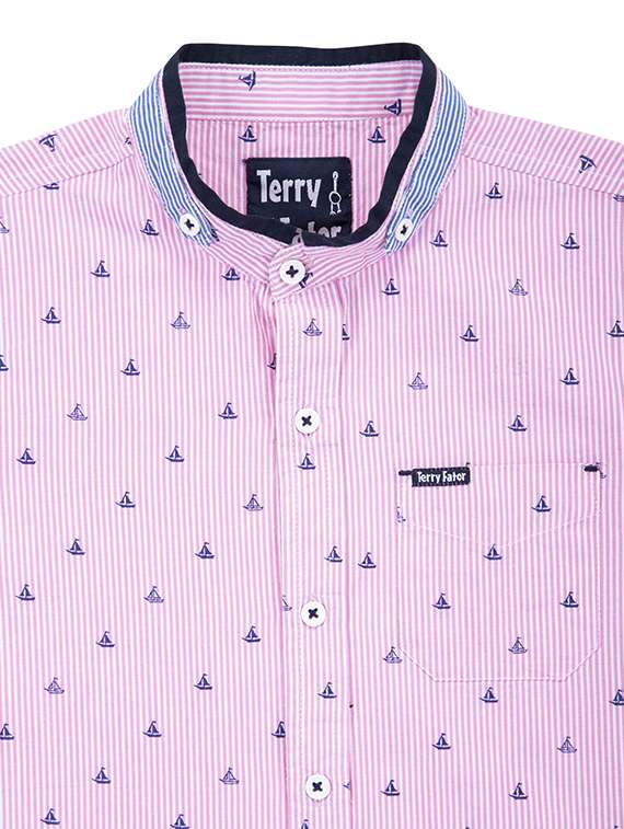 Curve Hem Striped Shirt