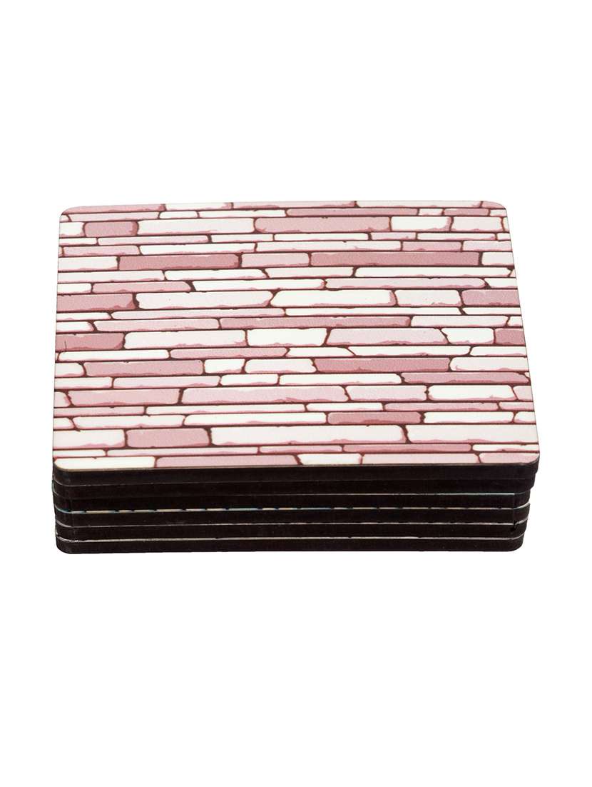 Alina Decor Set Of 6 Printed Coasters With Wooden Stand
