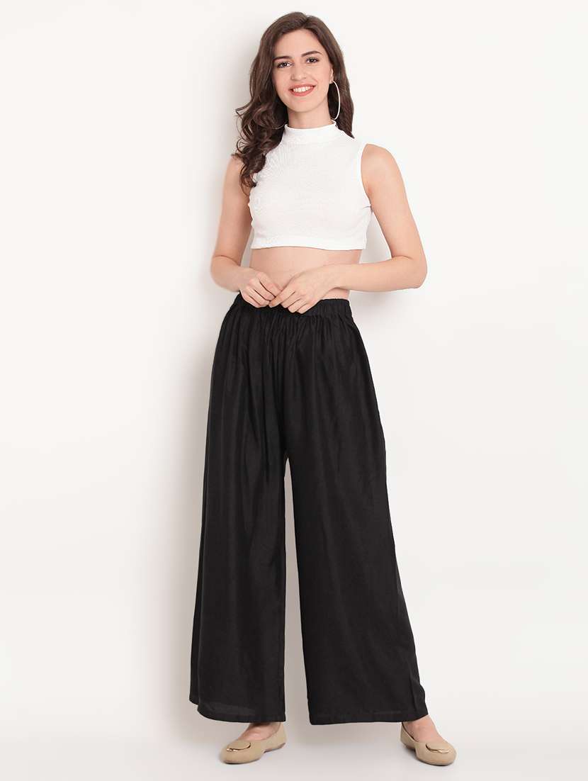 High Rise Solid Palazzo 