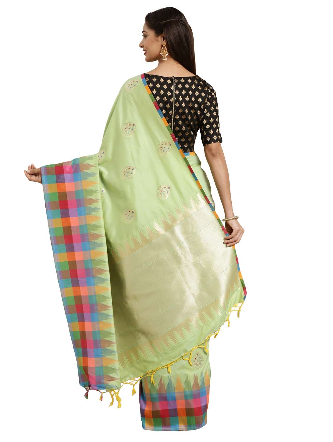 Motif Kanjivaram Saree With Blouse