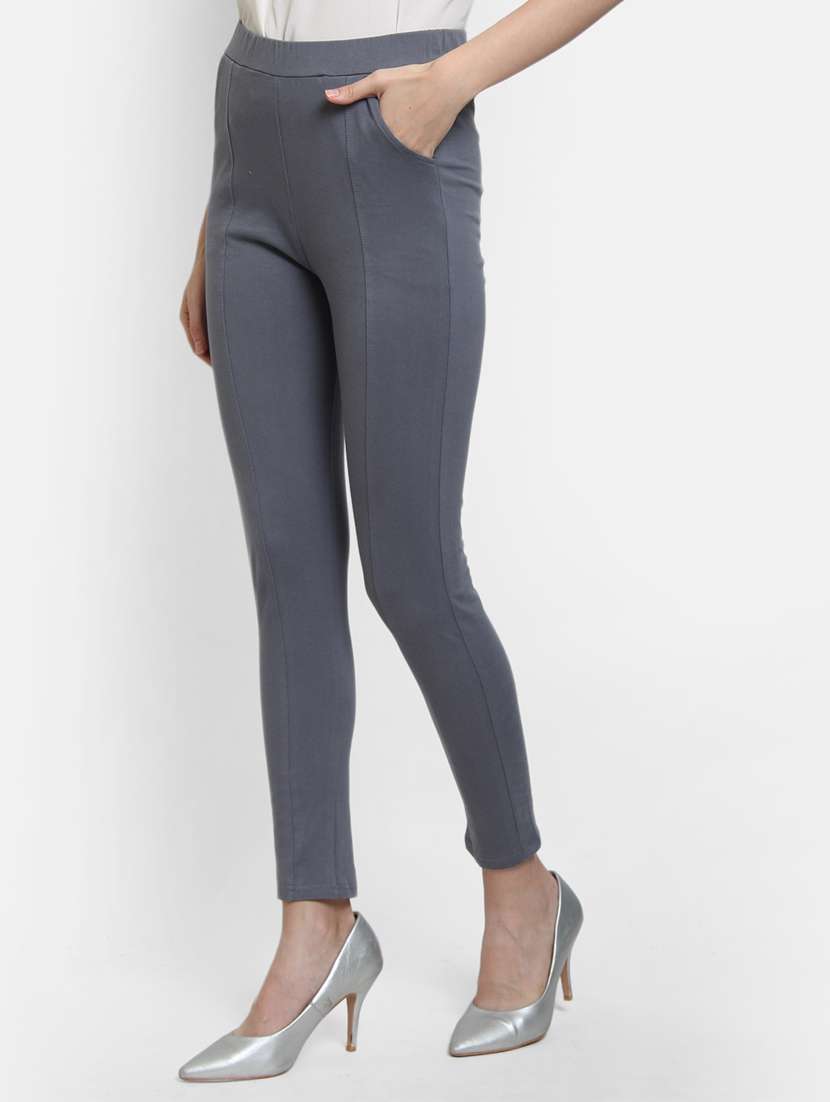 High Rise Solid Jeggings