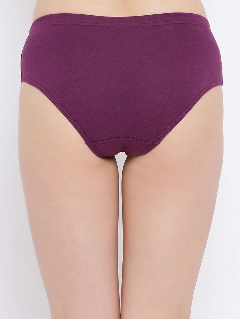 Set Of 3 Mid Rise Solid Hipster Panty