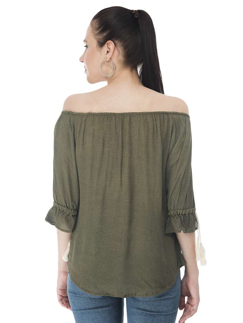 Women's Straight Tie Up Neck Top
