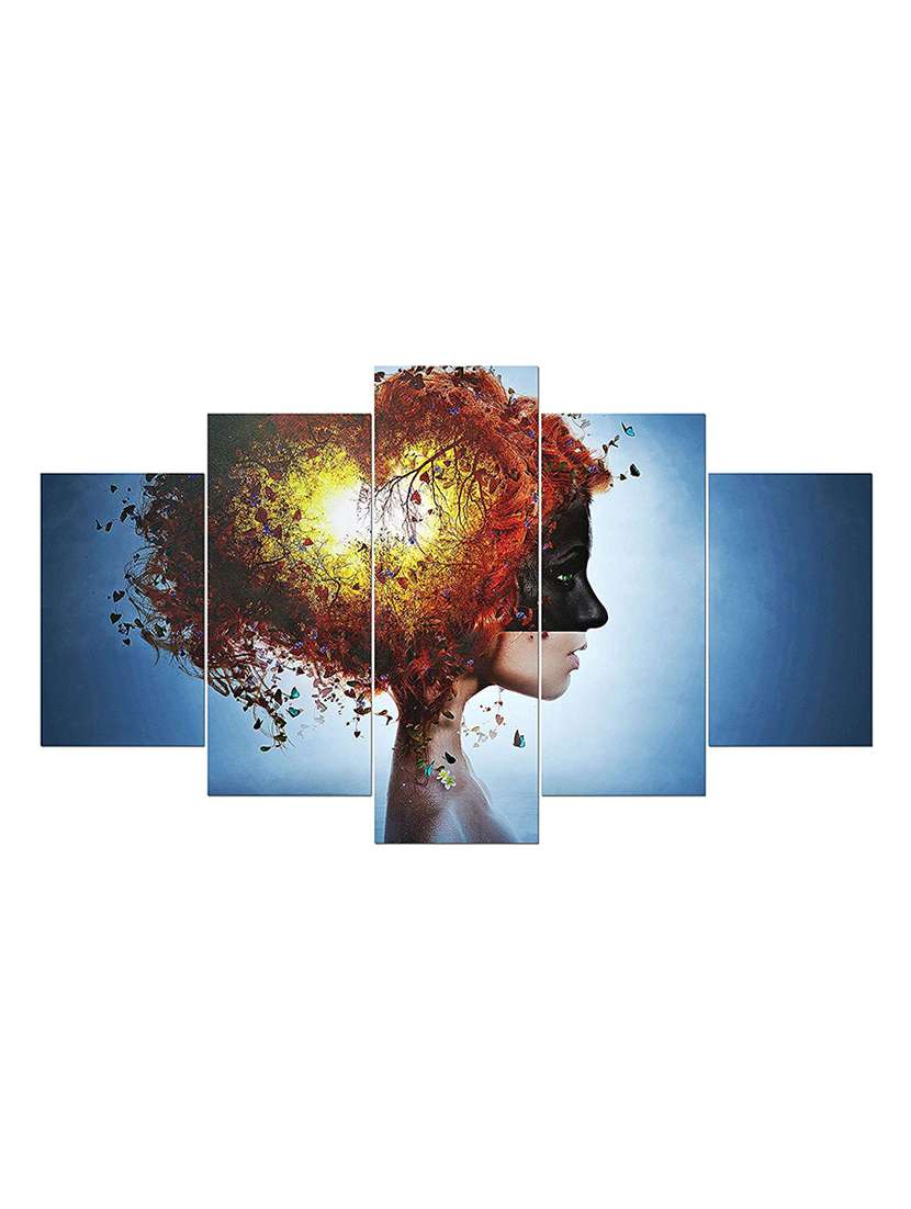 Digital Print 5 Panel Wall Art Wooden Painting 