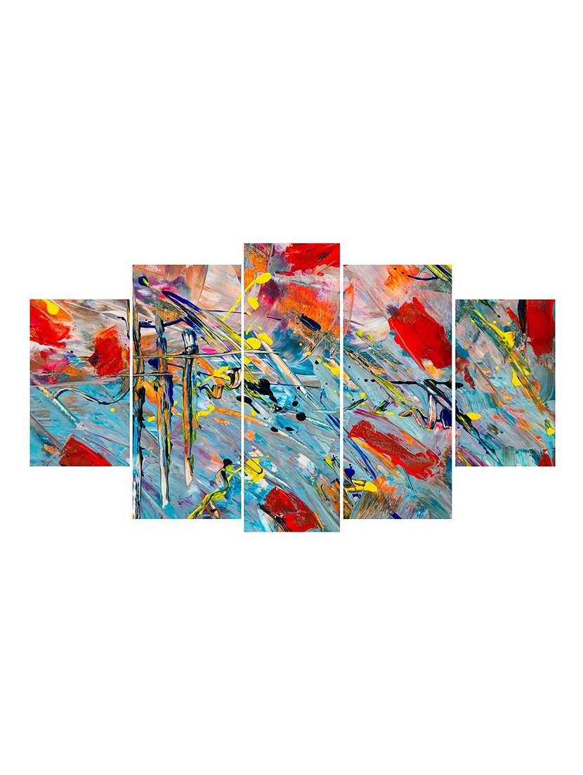 5 Panel Wall Art Wooden Painting 