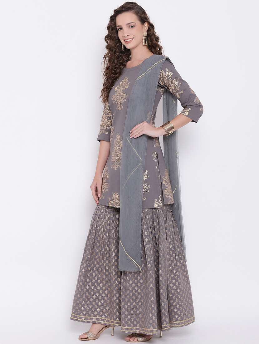 Women Kurta Sharara Set With Dupatta
