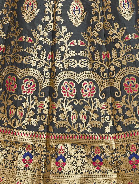 Self Design Panelled Lehenga