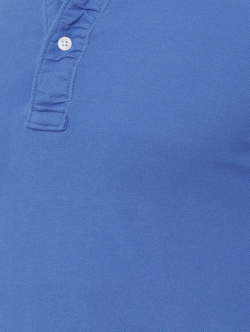 Blue Solid Polo T Shirt
