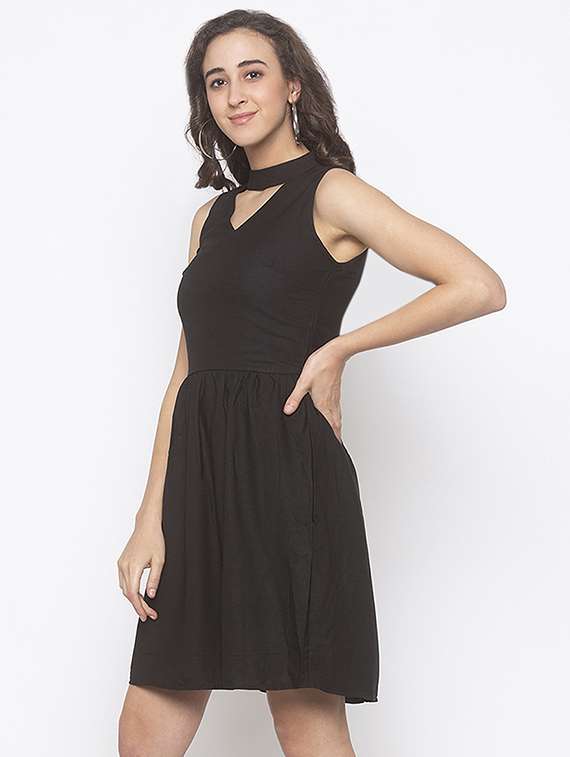 Women's Fit & Flare Solid Dress
