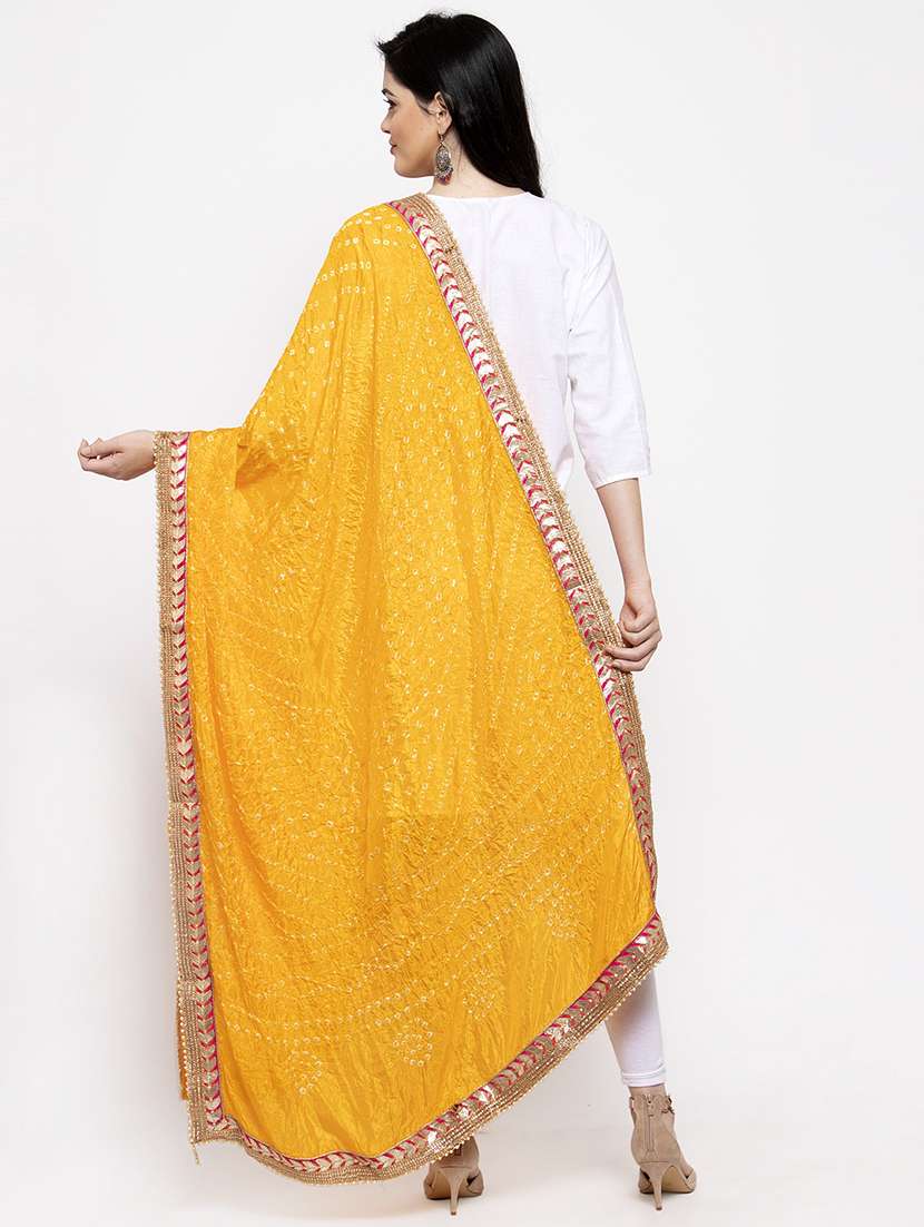 Bordered Bandhani Dupatta