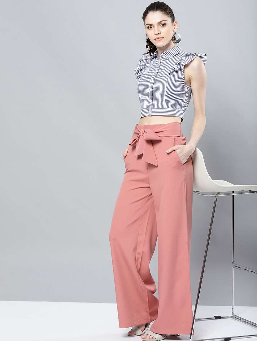 Tie Front Wide Leg Trouser 
