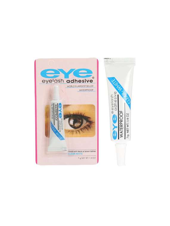 Natural Hair False Mink Fur 3d Eyelashes With Glue (1 Pair Of Eyelashes + 1 Glue)