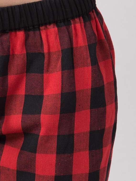 Drawstring Waist Checkered Shorts 