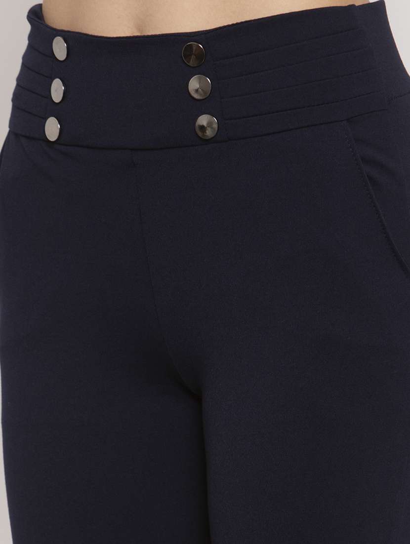 Navy Blue Poly Spandex Jeggings