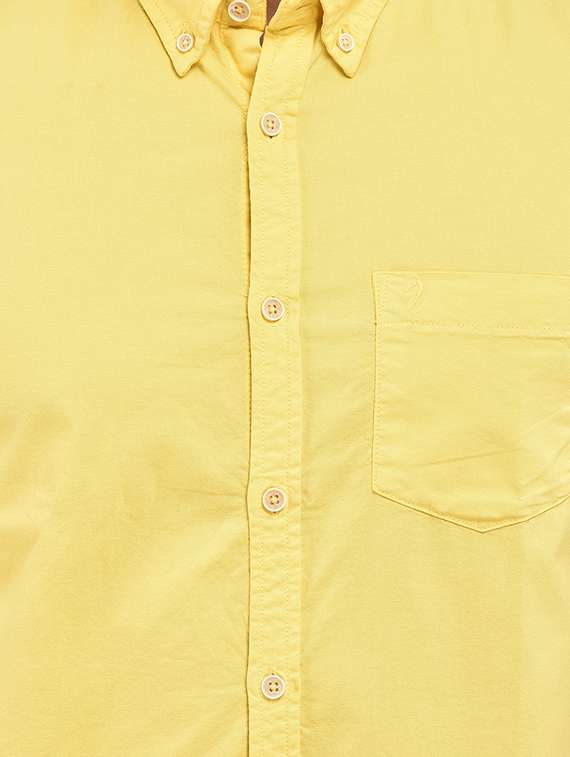 Yellow Solid Casual Shirt