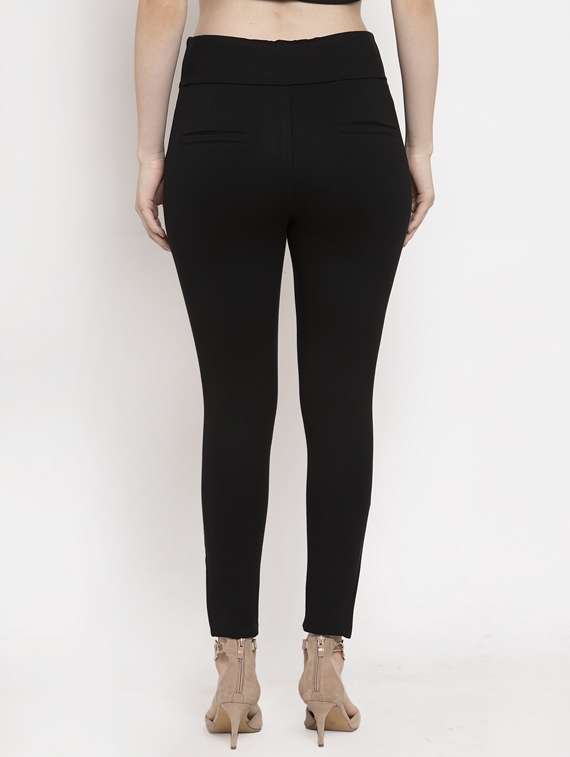 High Rise Button Detail Jeggings 