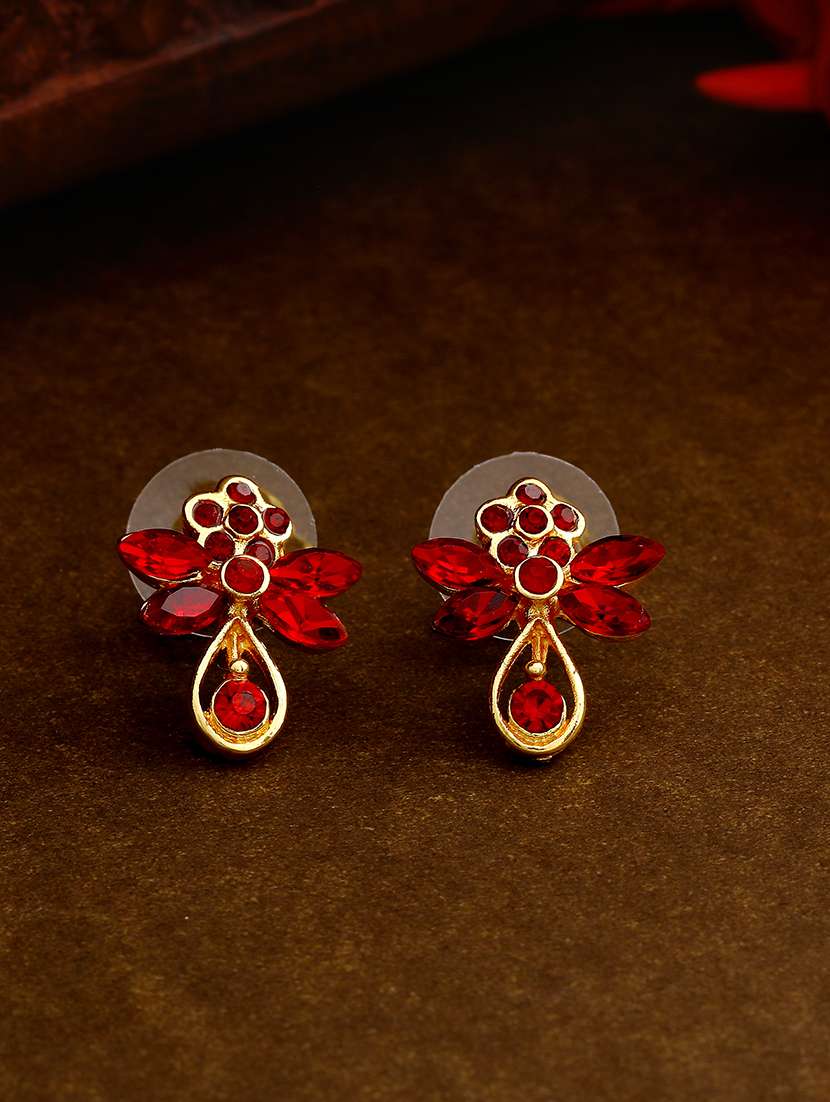 Red Metal Studs Earring