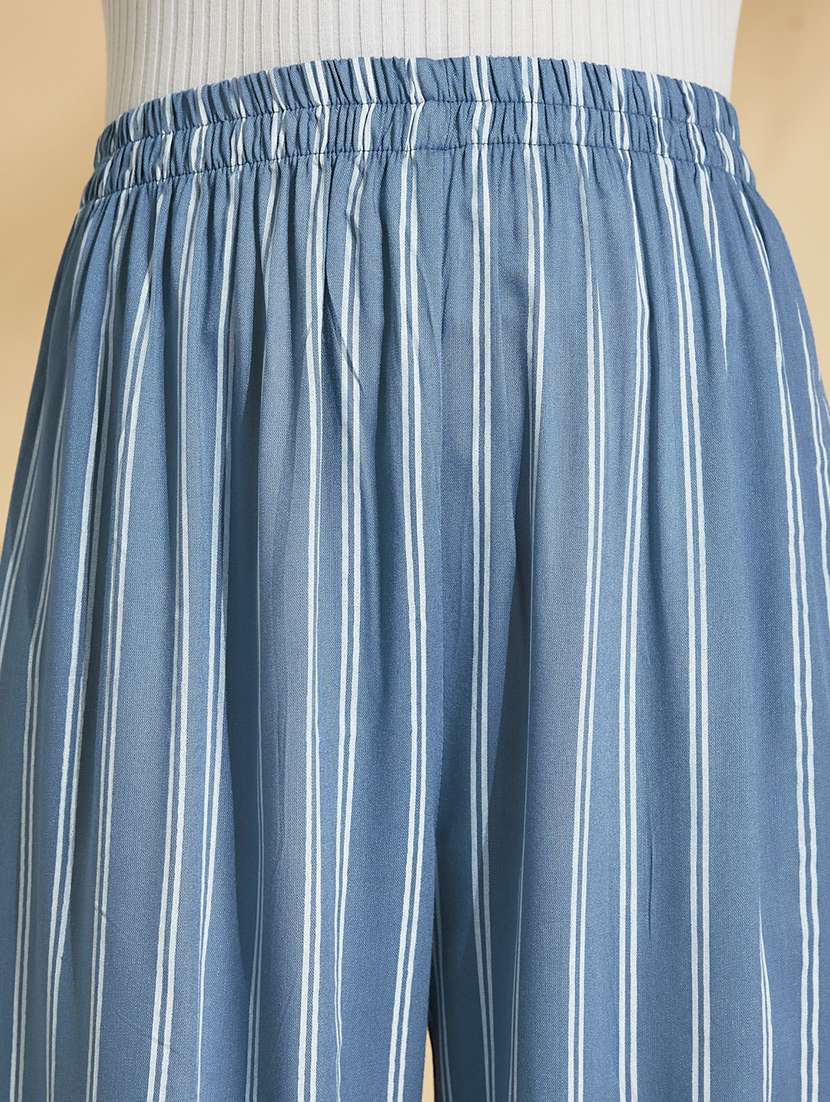 High Rise Striped Palazzo 