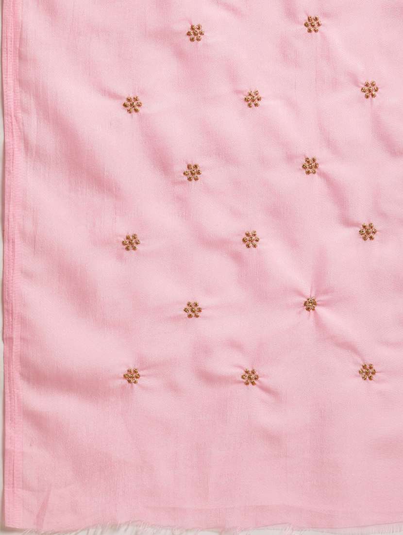 Solid Embroidered Saree With Blouse