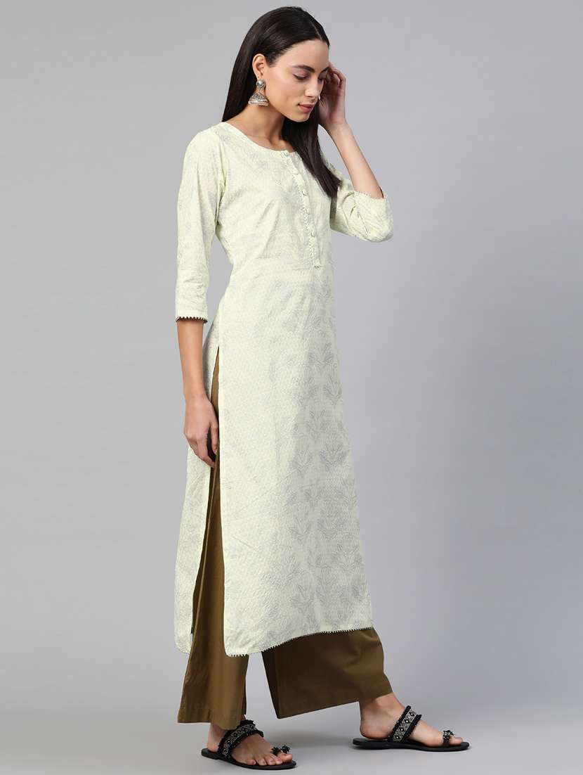 Self Design Straight Kurta