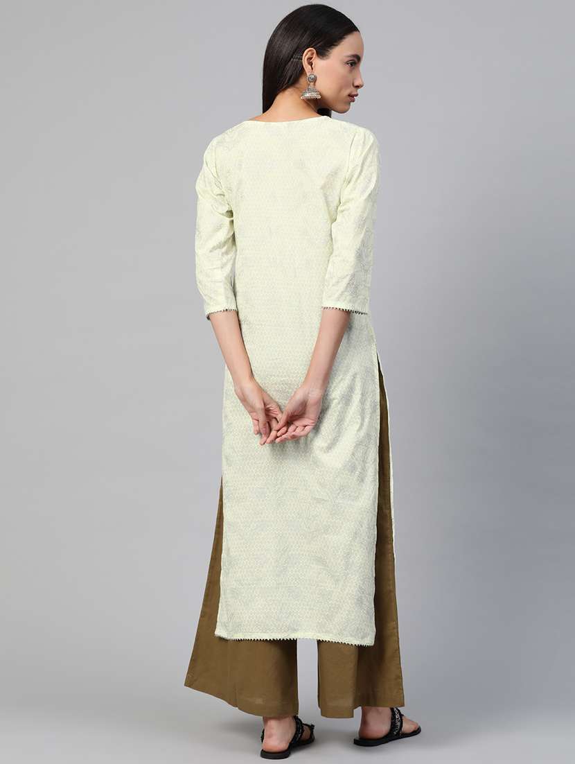 Self Design Straight Kurta