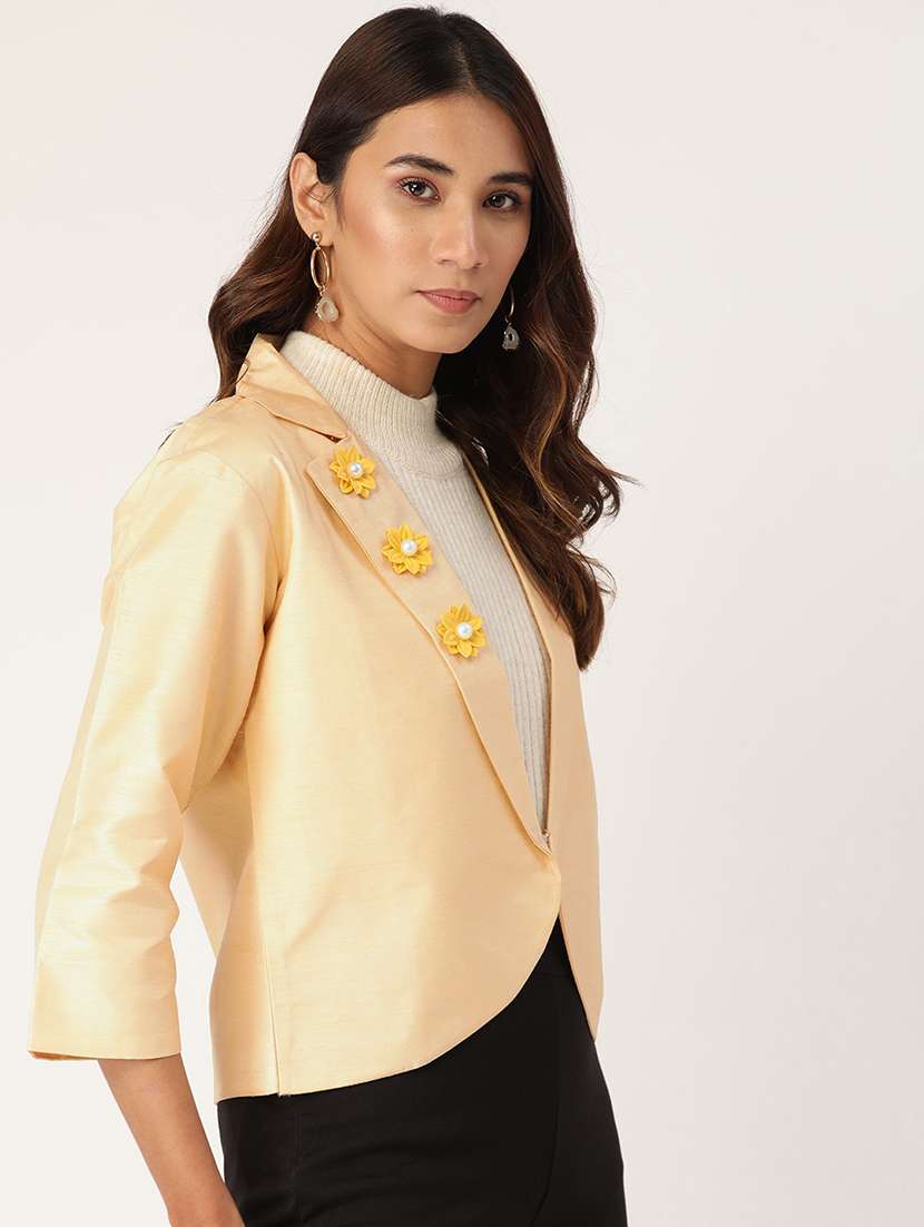 Lapel Neck Solid Blazer 