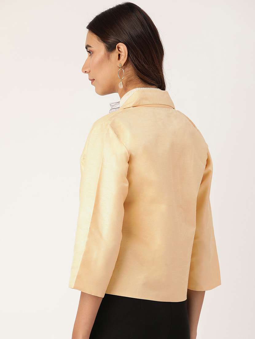 Lapel Neck Solid Blazer 
