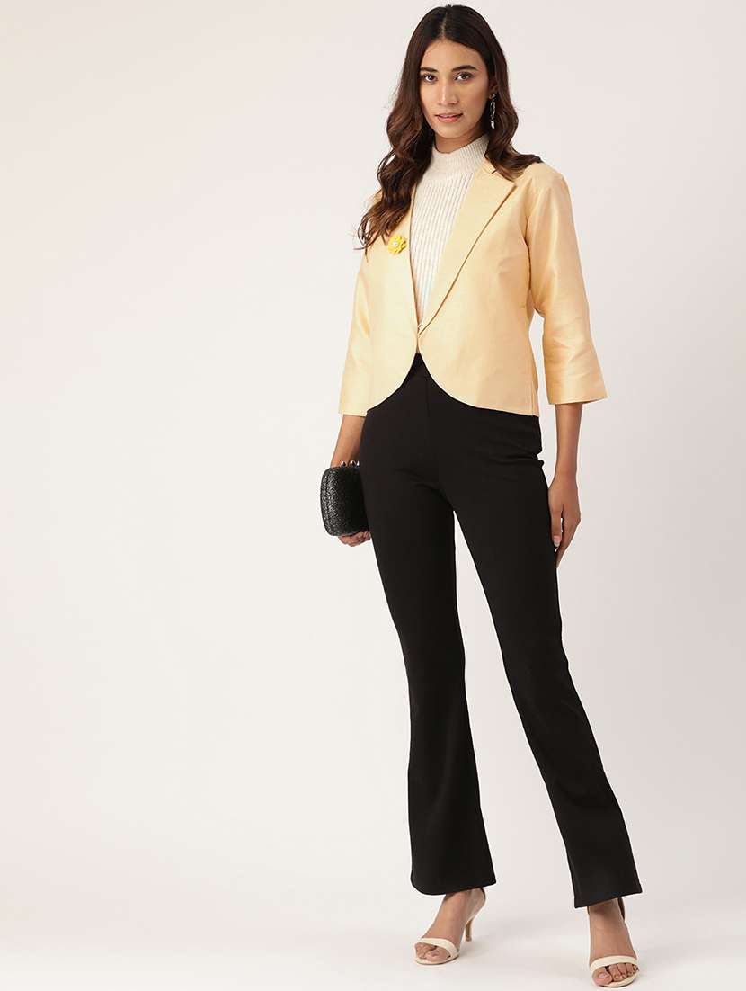Lapel Neck Solid Blazer 