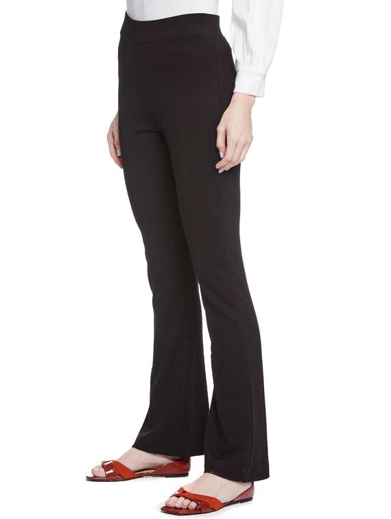 Women Solid Flat Front Bootcut Pants