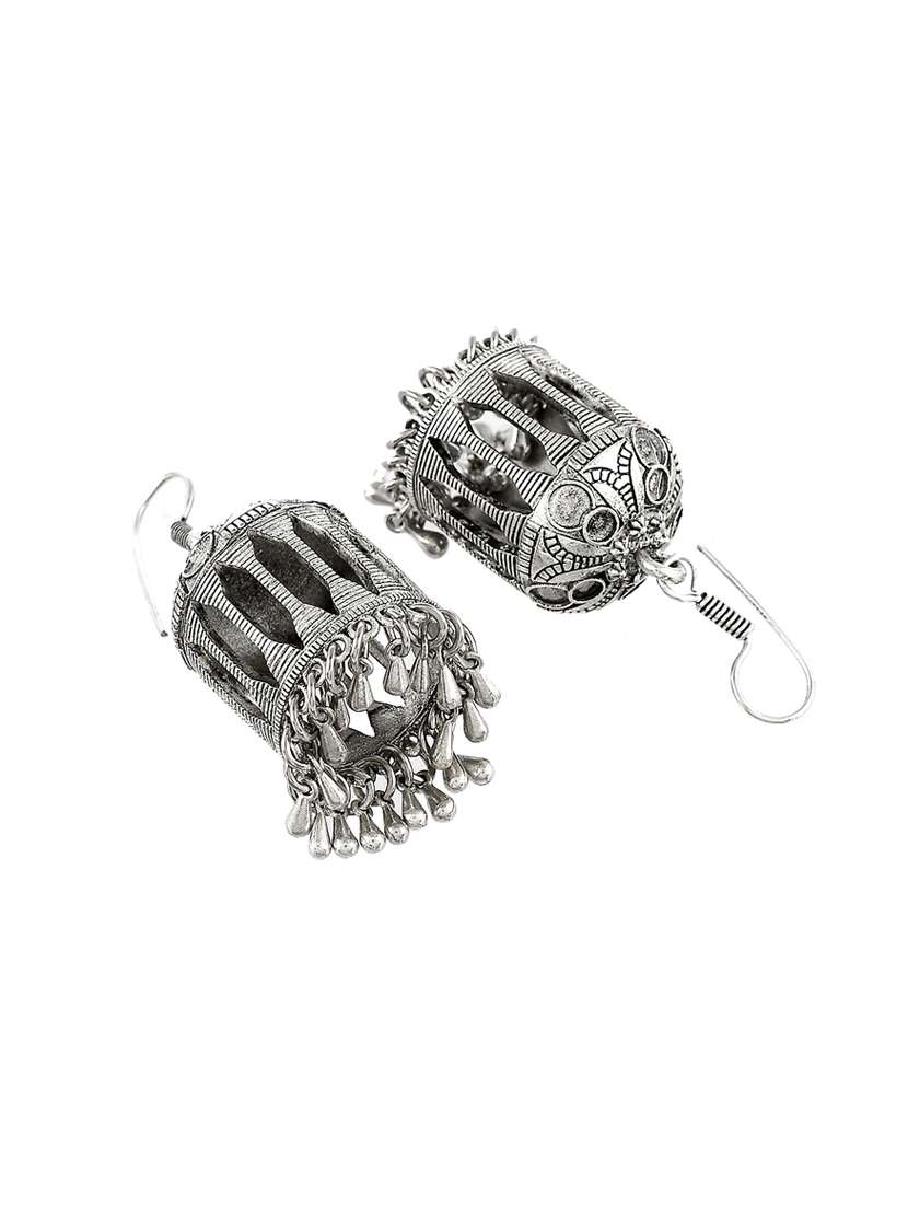 Silver Brass Jhumka Earring