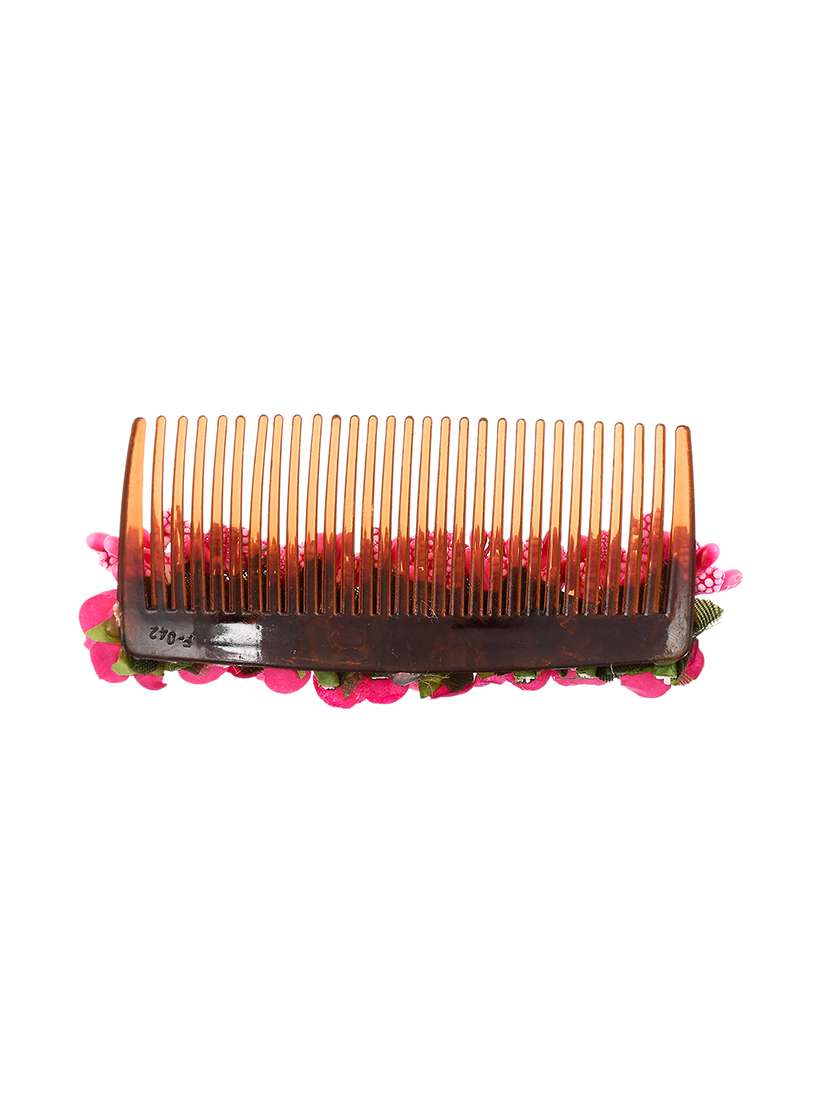 Women Pink Floral Handcrafed Hair Accessory